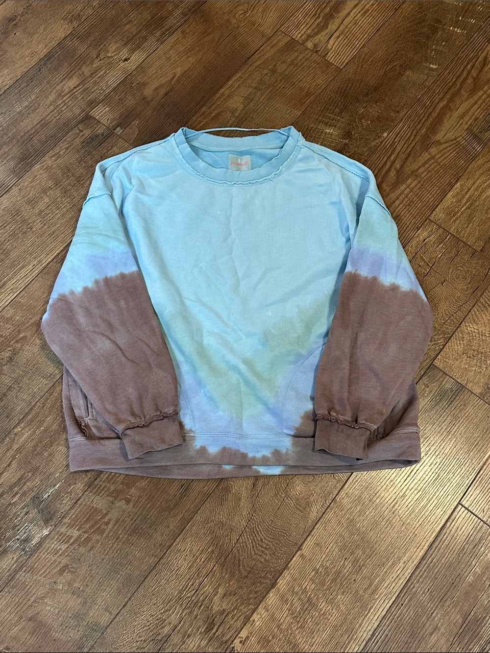 We the Free Tie- Sweatshirt - Blue & Brown Size Small